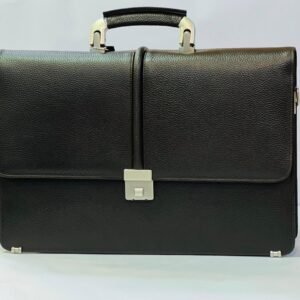 Leather Laptop Bag- Black