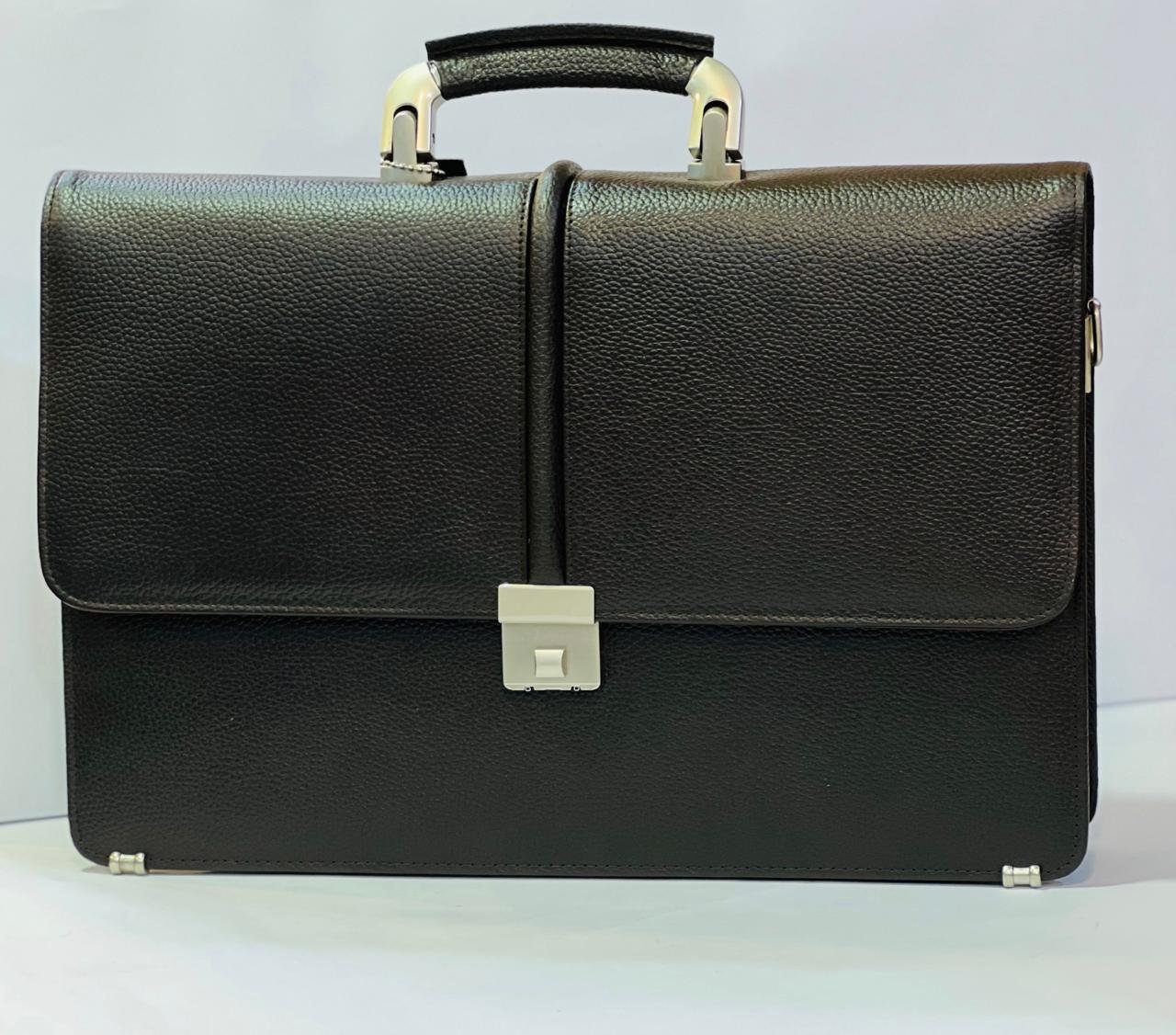 Leather Laptop Bag- Black